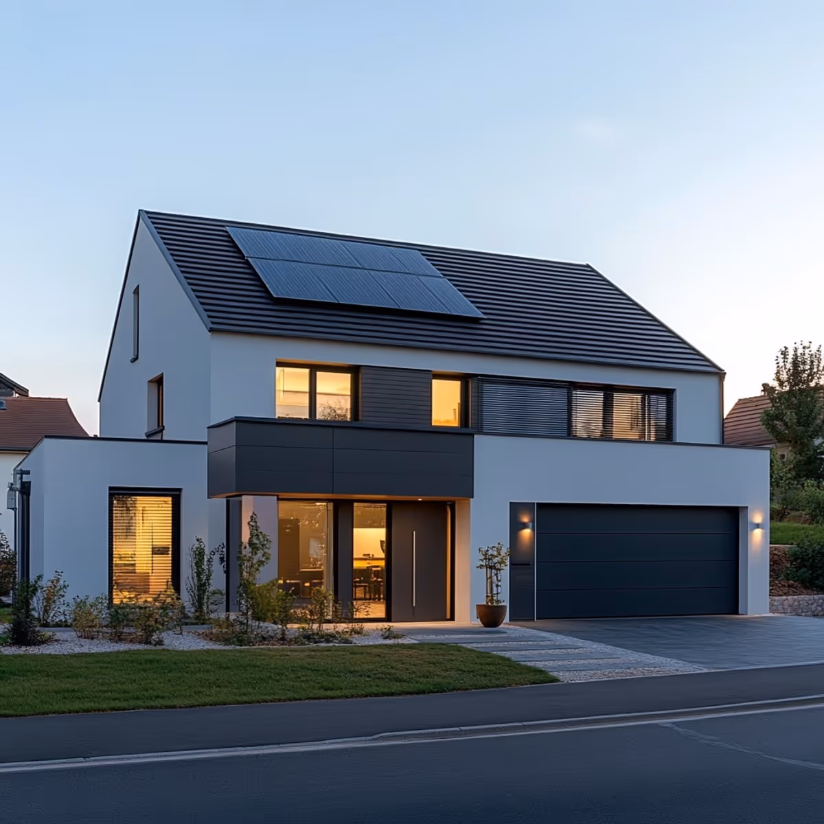 Installation de panneaux photovoltaïques sur une maison individuelle